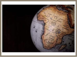 a pictoral representation of african map on a globe